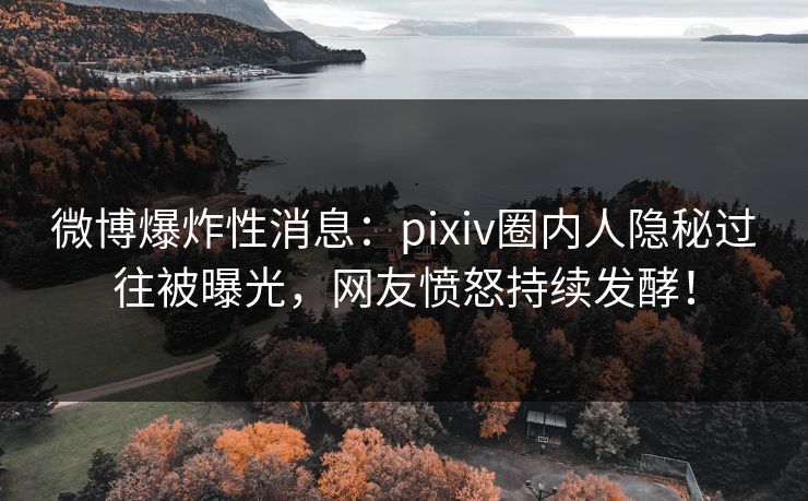 微博爆炸性消息：pixiv圈内人隐秘过往被曝光，网友愤怒持续发酵！